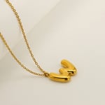 Gold color / 1 Piece Simple Series Daily Letter W Titanium Steel  Gold Color Unisex Pendant Necklaces Picture23